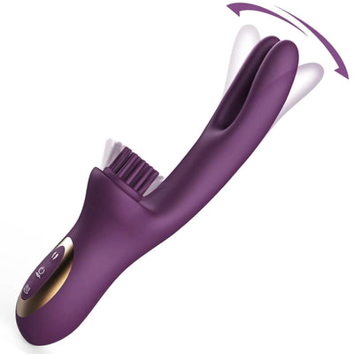 3 IN 1 Come-Hither Clitoral Tickling Rabbit Vibrator 10 Vibration Women Sex Toys for G Spot Clit Nipple Stimulation Masturbation