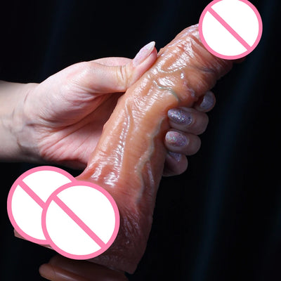 Super Realistic Sliding Foreskin Dildo But Pluk Penetration Anal Sex Toys Flexible Dick Dildos Sexy Adult Female Masturbation