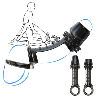 Adult Sex Products Penis Sleeve Ring Reusable Condom Delay Ejaculation Enlargement Condom Sex Toys for Men Prostate Massager