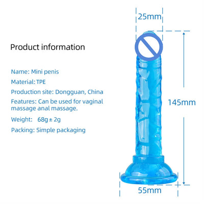 ซิลิโคนเยลลี่ดูดถ้วยขนาดเล็กสมจริงDildoอวัยวะเพศชายเทียมAnal Butt Plug Dick G Spotนวดเพศเร้าอารมณ์ของเล่นสําหรับผู้หญิง