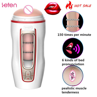 Electric Automatic Masturbation Cup Intelligent Voice Interaction Suck Telescopic Male Masturbator Sex Machine Adults Sex Toys