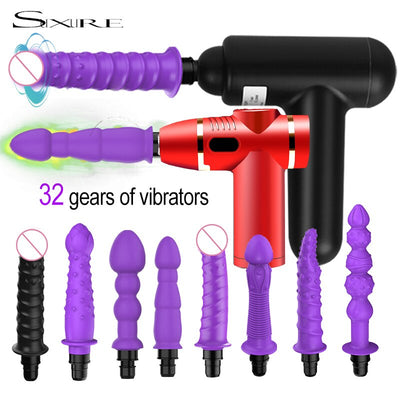 Electric Silicone Dildo Vaginal Vibrator Percussion Erotic Sex Toys Vibration Anal Butt Plug Masturbation Machine Massage Gun