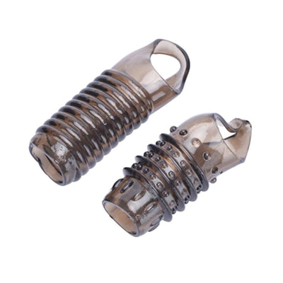 Flexible Penis Extender Sleeve Condoms Thread Penis Sleeve Extension Scrotum Ring Sex Toys Delay Ejaculation Cock Ring Sex Toy