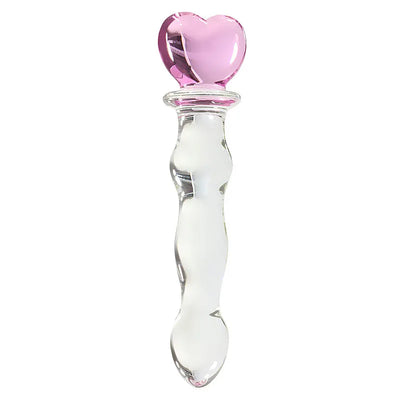 Glass Dildo Sex Penis Large Crystal Pink Heart Butt Plug Vagina Ball Big Glass Anal Dildo Bead Fake Penis Sex Toys for Women Gay