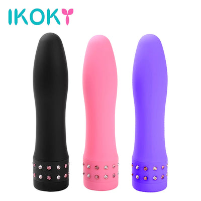 IKOKY Faloimitator Multispeed Vibrating Dildo Realistic Diamond Bullet Vibrator Adult Product Clitoris Stimulator AV Stick