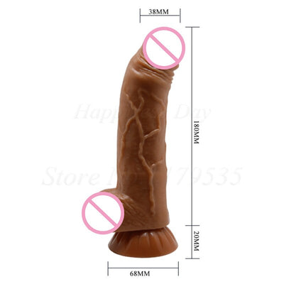 Liquid Silicone Realistic Dildo for Women Double Layer Flexible Big Cock with Strong Suction Cup 200mm Soft Fake Penis Sex Toys