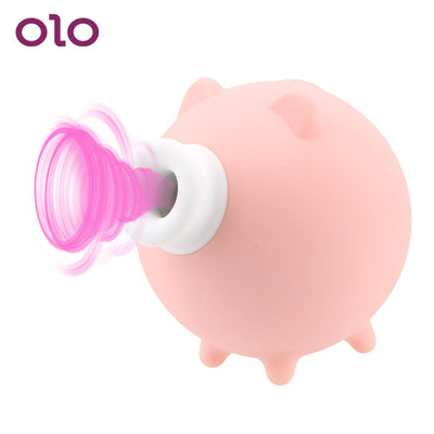 OLO 10 Frequency Vibrators for Women Female Masturbator Sucker Vibrator for Clitoris Cute Pig Nipples Breast Massage