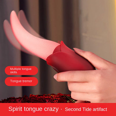 Rose Realistic Tongue Licking Clitoral Stimulation Nipples Powerful Stimulator Vibrators Female Adult Sex Toys for Women Couples