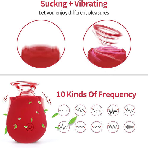 Rose Sex Toys Vagina Sucking for Women G Spot Nipple Stimulation 10 Modes Adult Toys Sexy Toy Clitoral Vibrators Sex Toys for Wom