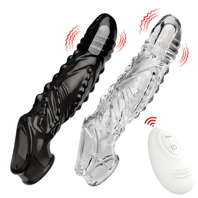 Wireless Vibrating Condoms Enlargement Delay for Men Reusable Dildo Vibrator Penis Ring Sleeve Adult Sex Toy Sex Product 2025