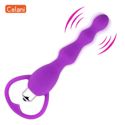 Vibrating Protaste Massager Anal Beads Vibrator Butt Plug Sex Toy for Men Women Silicone Anales Trainer Fun Toys for Beginners
