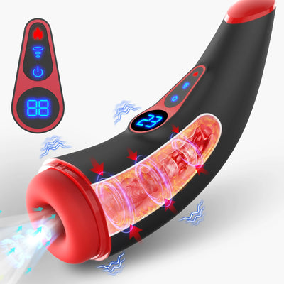 Automatic Male Masturbator Sucking Heating Vagina Masturbation Blowjob Sex Toys for Men LCD Display Mastubator Cup Adult Goods