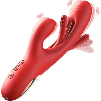 Vibrator Dildo Rabbit Sex Toys Powerful 21 Speeds G Spot Rabbit Flapping Vibrator for Women 3 in 1 Clitoral Stimulator Massager