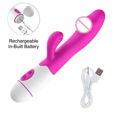 Rabbit Vibrator for Women 30 Speed Rechargeable G Spot Clitoris Stimulator Dildo Vagina Female Masturbator Sex Toys for Aldult