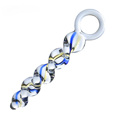 Crystal Glass Threaded Dildos with Realistic Penis Spiral G-Spot Anal Butt Plug for Women Lesbian Masturbator Adult Sex Toys