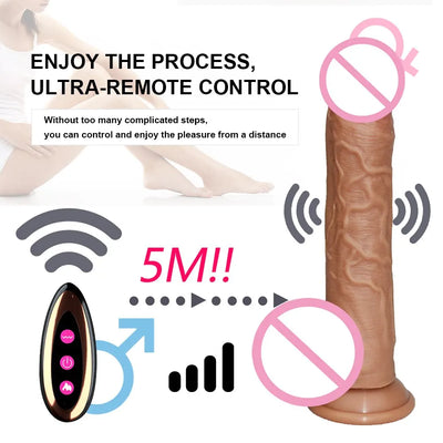 Wireless Remote Control Dildo Female Masturbation Sex Toys for Adult Telescopic Penis Vibrators Vagina Anal for Women Stimulator