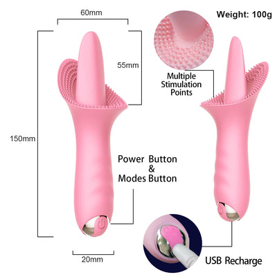 10 Speed Silicone Innovative G-spot Vibrator Rechargeable Tongue Massage Vibrating Quiet Clitoris Stimulator Sex Toys for Women