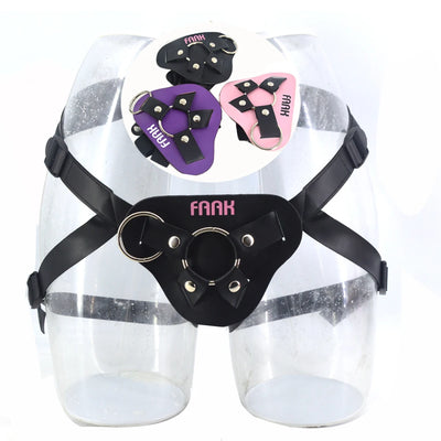 FAAK Harness Strap-ons Bottom Leather Strap on Dildo Penis Adjustable Bondage Sex Toys for Women  Lesbian Sex Products Sex Shop