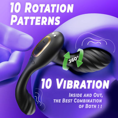 หมุน Anal Plug Vibrator รีโมทคอนโทรล Butt Plug ผู้ชายนวดต่อมลูกหมากหญิงช่องคลอด Masturbator เพศผู้ใหญ่ของเล่นสําหรับผู้หญิงเกย์