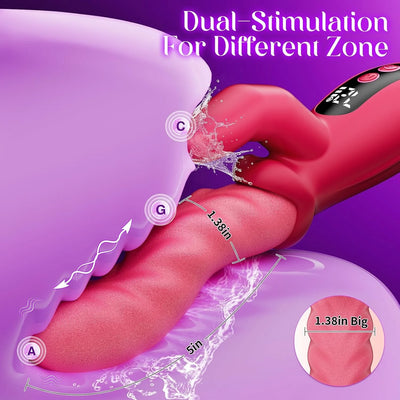 2 IN1 Wave Thrusting Dildo Vibrator for Women G Spot Rabbit Vibrators Clit Stimulator Female Masturbator with LED Adult Sex Toys