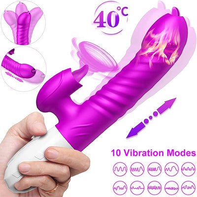 Fast Orgasm Vibrator Dildo for Women Licking Heating Vibrators Clitoris G-Spot Stimulator Vibro Female Clit Sucker Adult Sex Toy