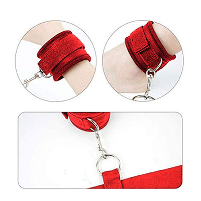 Sexy Hot Erotic Slave Adult Games Straps Restraints To The Bed Sex Toys for Women Handscuff Neck &amp; Ankle Cuffs BDSM Bondage Set