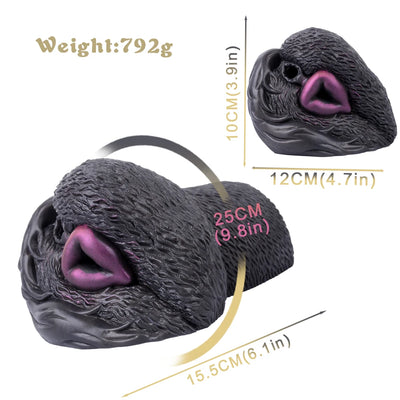 FAAK Silicone Male Masturbator Fantasy Fox Dog Pocket Pussy Stroker Double Hole 3D Lifelike Butt with Vagina Anal Sex Shop