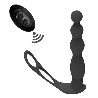 Silicone Anal Butt Plug  Pull Beads with Cock Ring Prostate Massager Anal Balls Vibration Heating  Erotic Anal Sex Toy for Adult