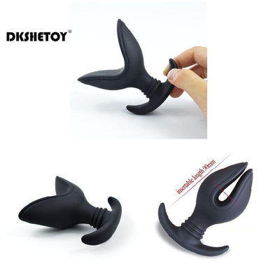 Silicone Anal Expander Backyard Sex Toys for Couples Beginner Black Waterproof Soft V Port Butt Plug Prostate Massager