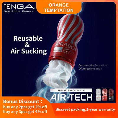 TENGA Reusable Vacuum Masturbators Original Air-Tech Soft Silicone Vagina Real Pussy Sexy Pocket Masturbation Cup Male Sex Toys