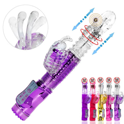 Telescopic Dildo Vibrator G-Spot Rabbit Vibrator Clitoris Stimulator Vaginal Massager Sex Toys for Women Female Masturbation