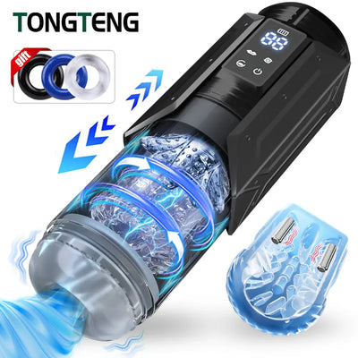 Telescopic Rotation Masturbator Cup Sucking Penis Pump Pocket Pussy Blowjob Sex Toys Stroker Piston Automatic Mastubator for Men