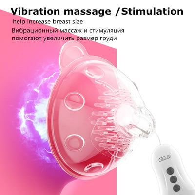 Vibrator for Women Nipple Stimulation Tongue Lick Nipple Suction Cups Remote Control Enlarge Breast Pump Breast Massage Sex Toys