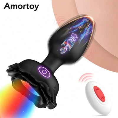 Remote Control Anal Butt Plug LED Light Up Dildo Vibrator Vagina Stimulator G-Spot Prostate Massager Sex Toys for Women